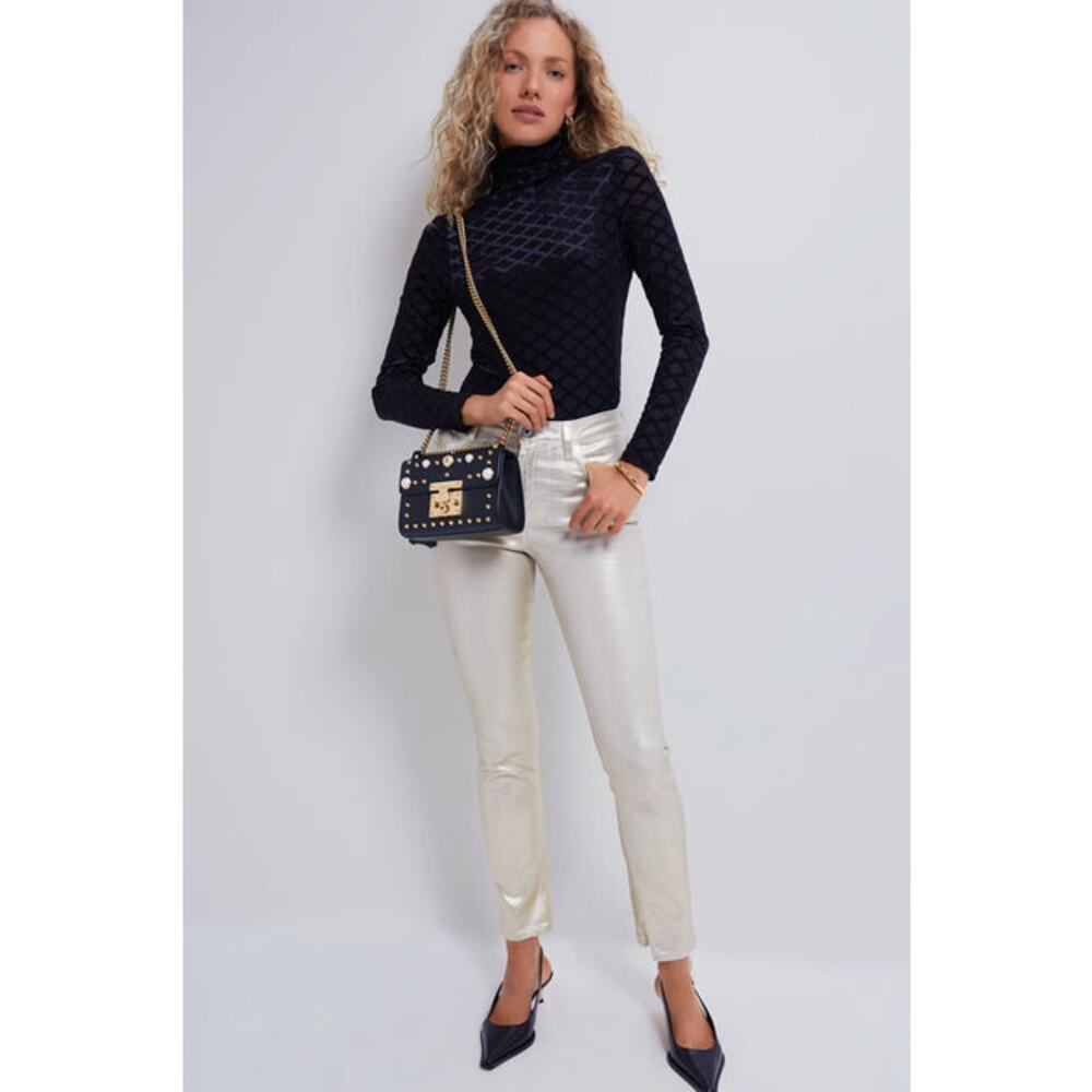 Tuckernuck SIMKHAI Gold Foil Rae High Rise Ankle Skinny Pants NWT Size 28 - Picture 3 of 12